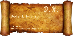 Deák Nóra névjegykártya