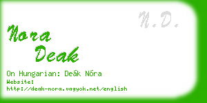 nora deak business card