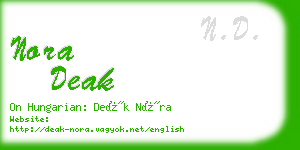 nora deak business card